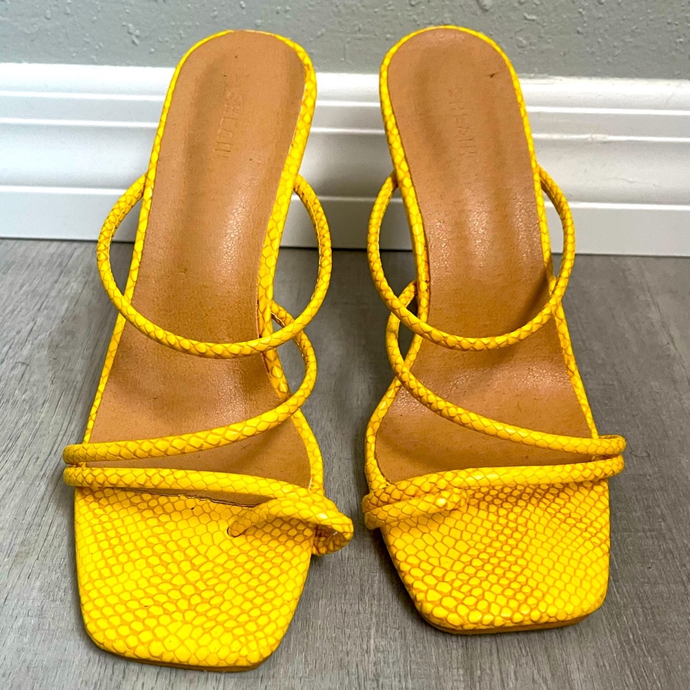Yellow 8.5 Strapless Heels